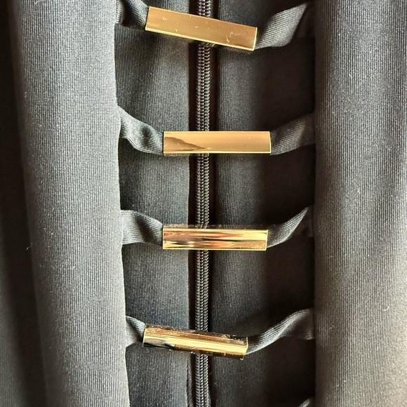 Bebe Sleeveless Gold Bar Black Jumpsuit Size XS - Picture 8 of 13